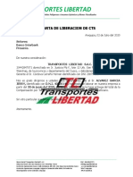 Carta Libertación CTS Modelo