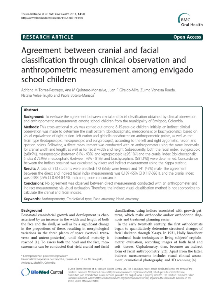 A.M. Et Al. - 2014 - Agreement Between Cranial and Facial ...