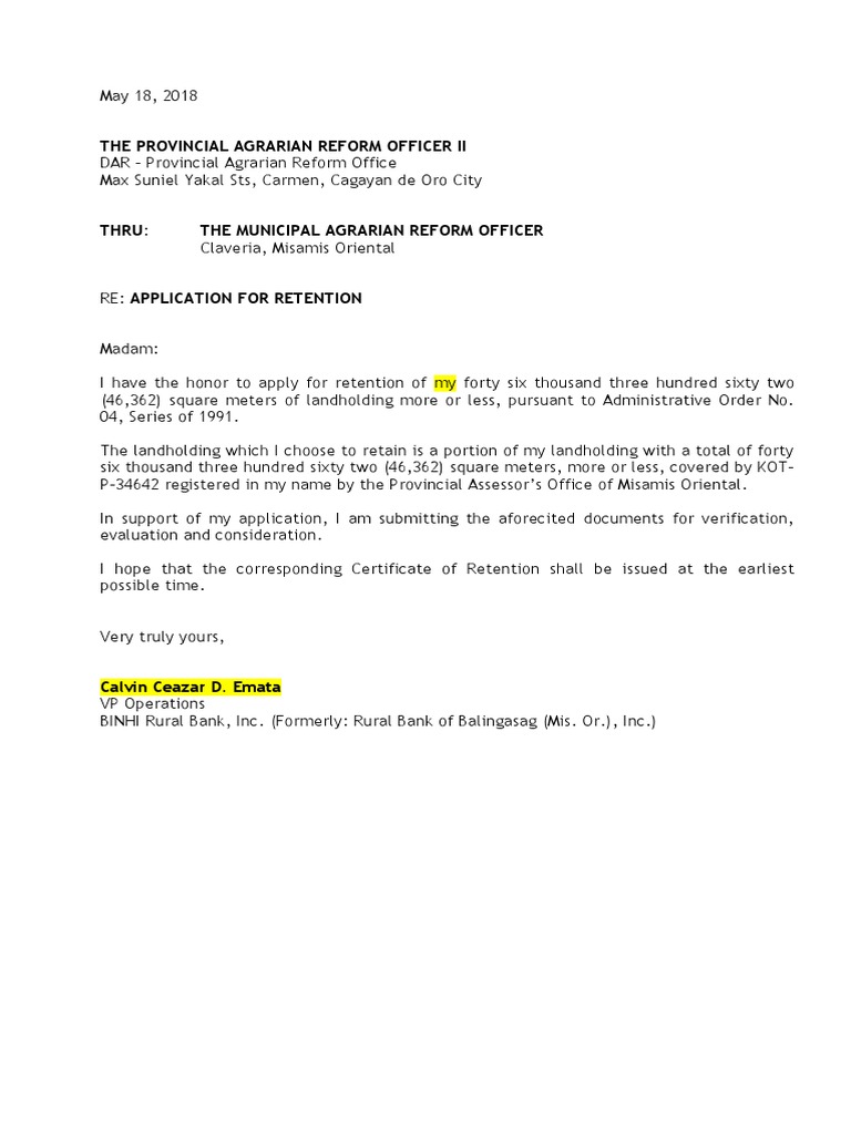 Application For Retention EDITED PDF