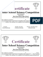 Certificate Science Competition