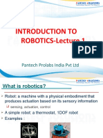 Introduction To ROBOTICS-Lecture 1: Pantech Prolabs India PVT LTD