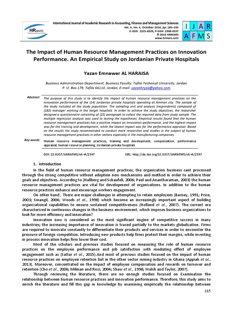 Article 18 The Impact of Human Resource Management Practices Updated2 ...