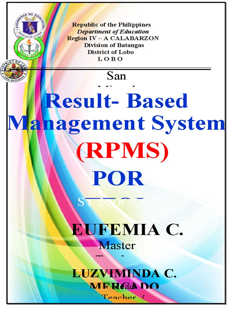 Lobo District RPMS Management System | PDF
