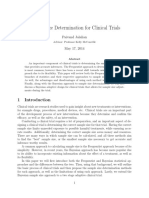 Sample Size Determination For Clinical Trials: Paivand Jalalian