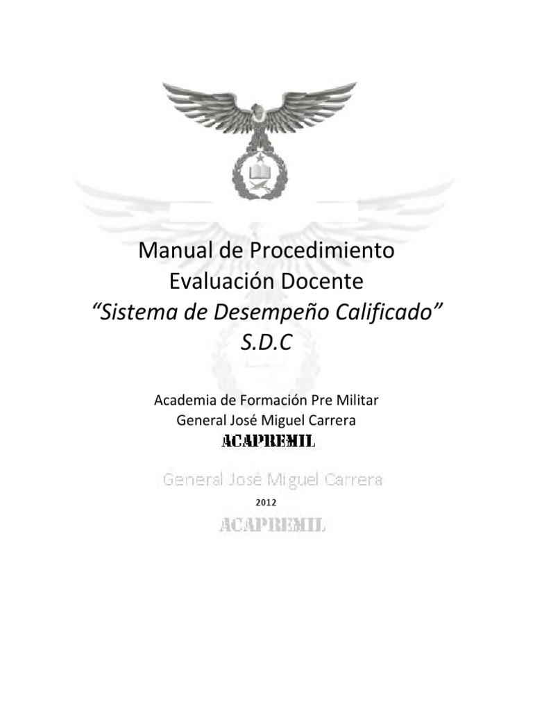 Manual de Procedimiento Evaluación Docente SDC | PDF | Maestros ...