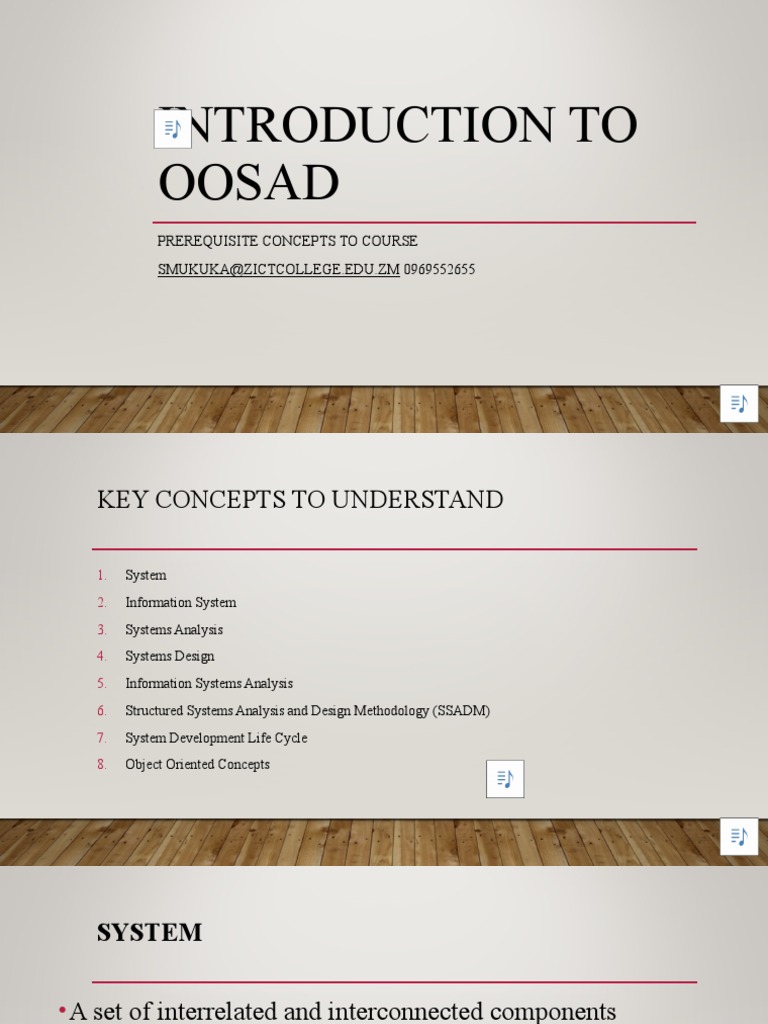 Introduction to OOSAD Concepts | PDF | System | Information System