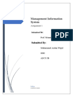 Management Information System: Assignment 1