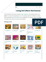 K.K. Slider Song List (New Horizons)