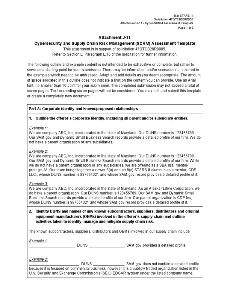Cyber-SCRM Assessment Template Guide | PDF | Certification | Credential