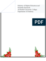 Ministry of Higher Education and Scientific Research Al-Rashid University College Department of Dentistry