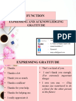 Language Function: Expressing and Acknowledging Gratitude