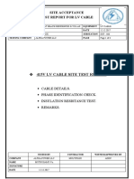 Site Acceptance Test Report For LV Cable