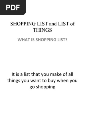 SHOPPING LIST