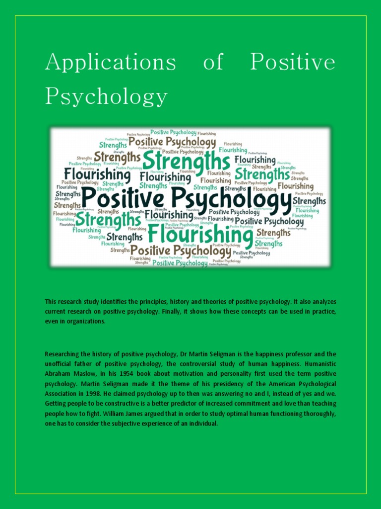 Applications of Positive Psychology | PDF | Positive Psychology | Gratitude