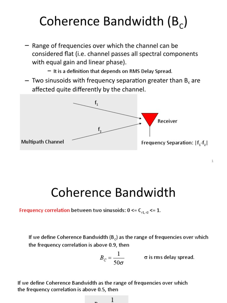 Coherence Bandwidth Bc Lecture