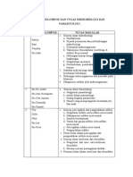 Nama Kelompok Dan Tugas Mikrobiologi Dan Parasitologi