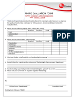 Training Evaluation Form: Training Title: Contractor's Safety Training Level 3 Date: January 7-9,2019