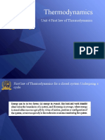 Thermodynamics: Unit 4 First Law of Thermodynamics