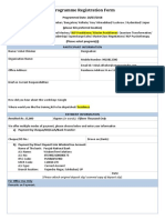 Programme Registration Form: Remitted RS: 15,000 Rupees (In Words) : Fifteen Thousand Only