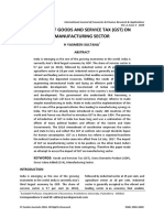 Impact of Goods and Service Tax (GST) On Manufacturing Sector