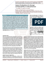 Performance Evaluation of A Sewage Treatment Plant STP A Critical Review