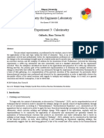 Experiment 3: Calorimetry: Chemistry For Engineers Laboratory