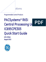 Pacsystems Rx3I Central Processing Unit Ic695Cpe305 Quick Start Guide