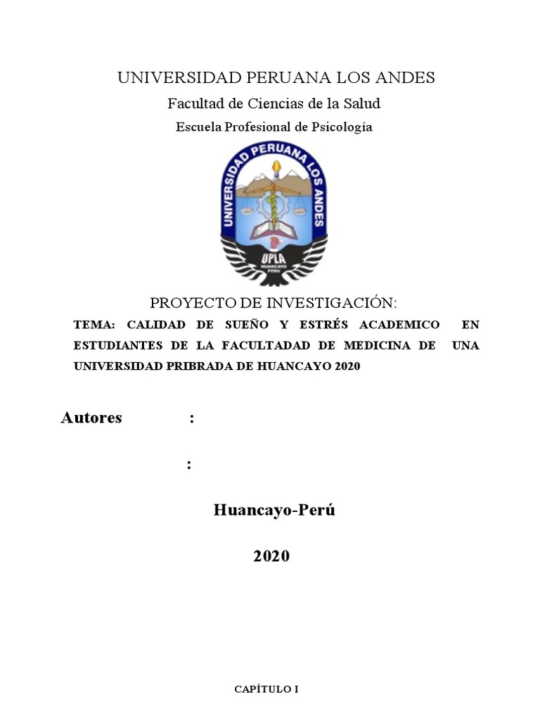 Estrés Académico y Calidad de Sueño en Estudiantes | PDF | Dormir ...