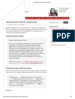 Reading Skills For IELTS - Paraphrasing PDF