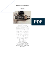 TOHTSU Coaxial RF Relays CX600N and CX120P Specs