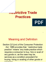 Restrictive & Unfair Trade Practices
