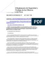 DS 017-2017-TR Reglamento de Seguridad y Salud en el Trabajo de los Obreros Municipales del Perú