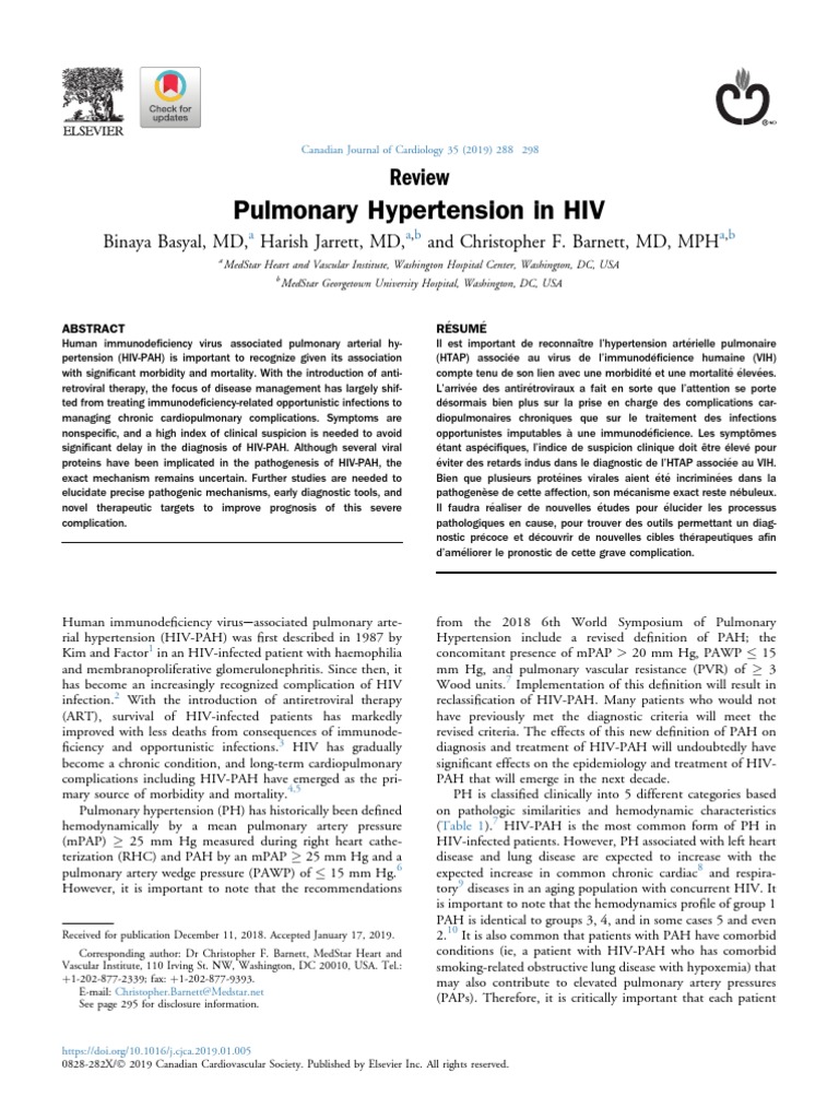 PH in HIV | PDF | Heart Failure | Management Of Hiv/Aids