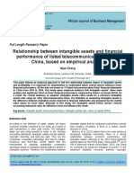 Relationship Between Intangible Assets and Financial Performance of Listed Telecommunication Firms in China, Based On Empirical Analysis