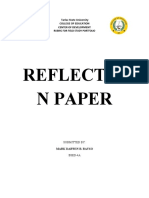 Reflectio N Paper: Tarlac State University College of Education Center of Development