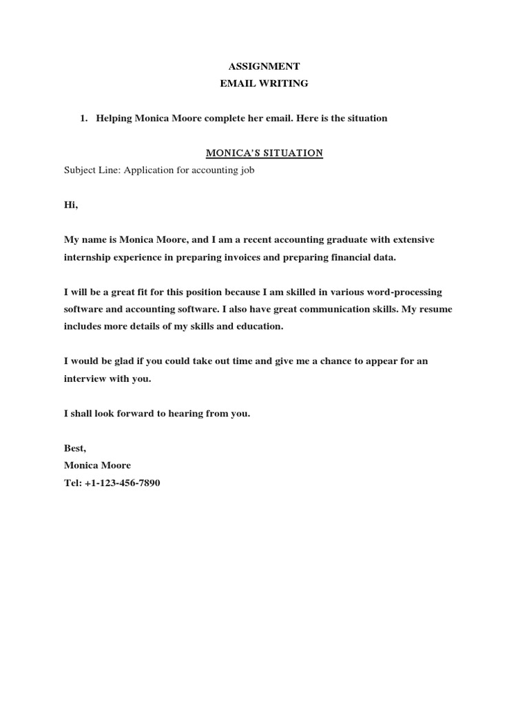 Osama Aadil Saadi - Assignment 1 (Email Writing) | PDF | Career ...