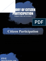 Theory of Citizen Participation: Philippine Politics and Governance