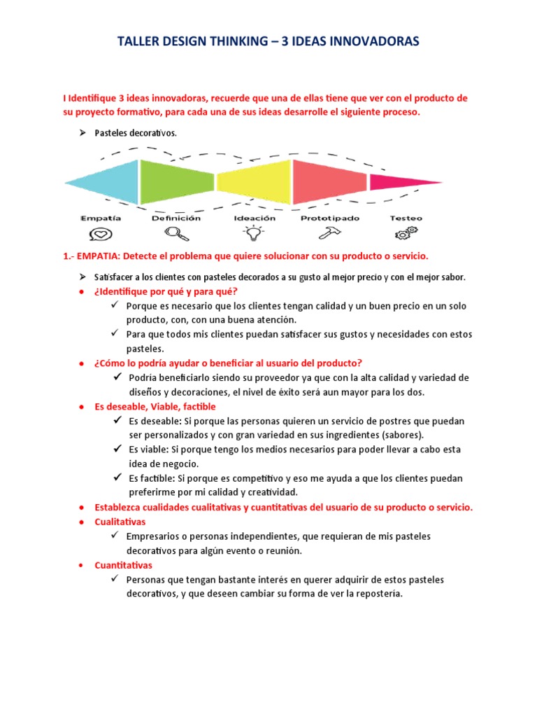 Taller Design Thinking | PDF | Innovación | Creatividad