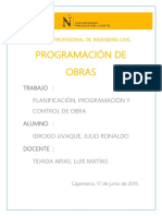 Informe - Planificación, Programación y Control de Obra