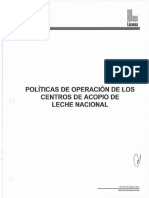 Políticas de Operación de Los Centros de Acopio de Leche Nacional