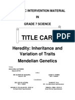 SIM Science G7 Heredity Inheritance and Variation of Traits Mendelian Genetics