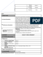 Grade 7 Subject-Verb Agreement Lesson Plan