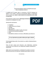 Psyson Recomendaciones Salud Mental Equipos de Salud