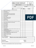 Mobile Crane Checklist: Frequency Name of Project Date