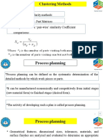 Clustering Methods and Process Planning