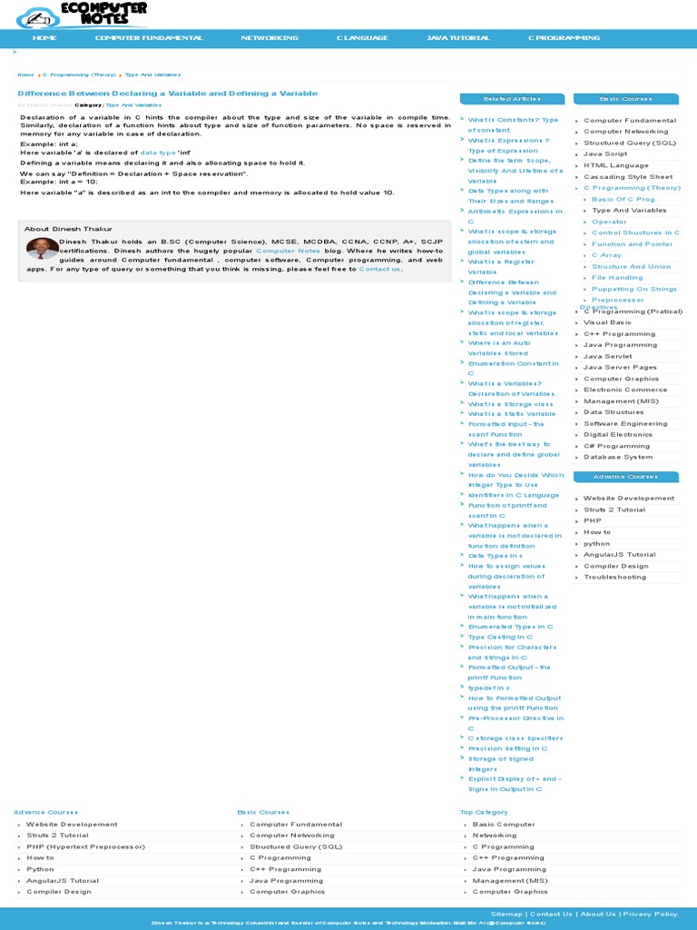 Programming Tutorials Hub | PDF | Variable (Computer Science) | Data Type