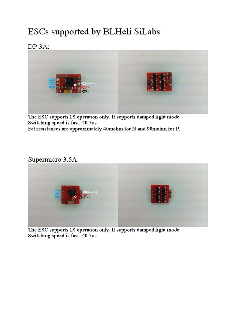 BLHeli Supported SiLabs ESCs PDF | PDF | Field Effect Transistor ...