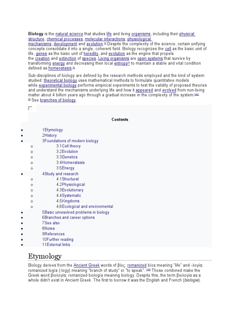 Etymology Biology Is The PDF Biology Evolution