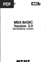 MSX-BASIC 2.0 Reference Chart (1985)