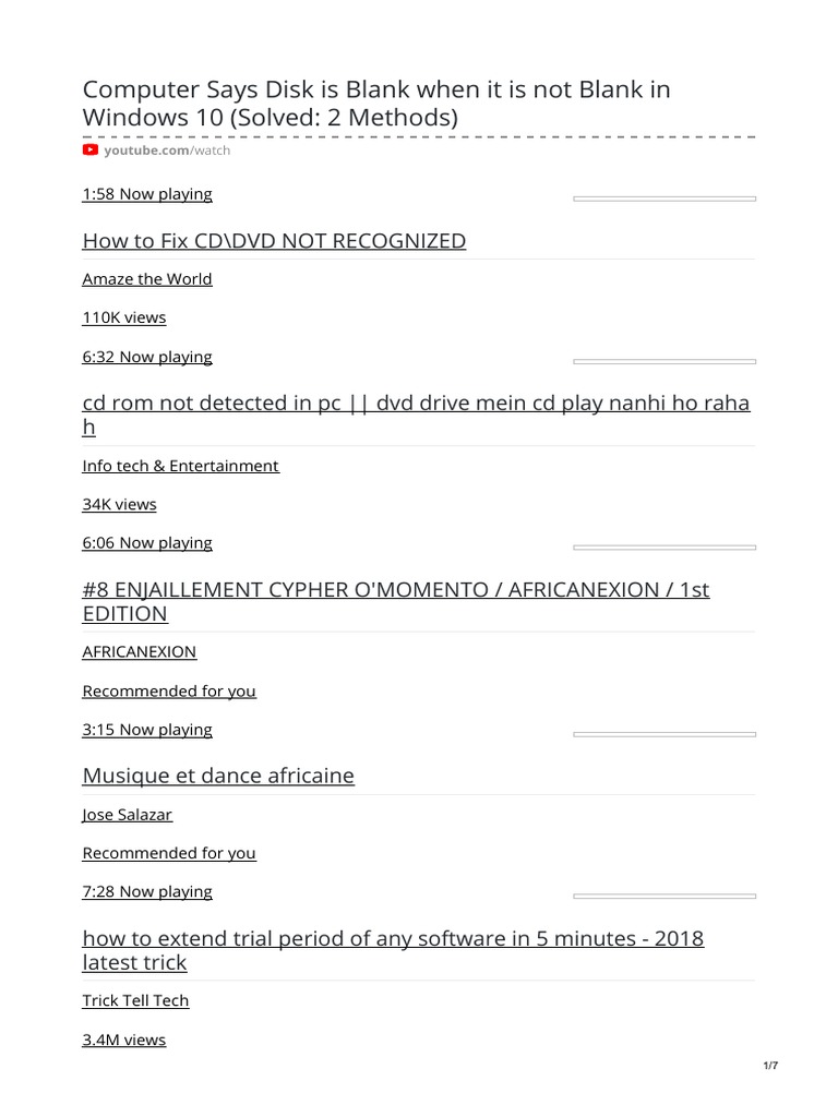 Computer Says Disk Is Blank When It Is Not Blank in Windows 10 Solved 2